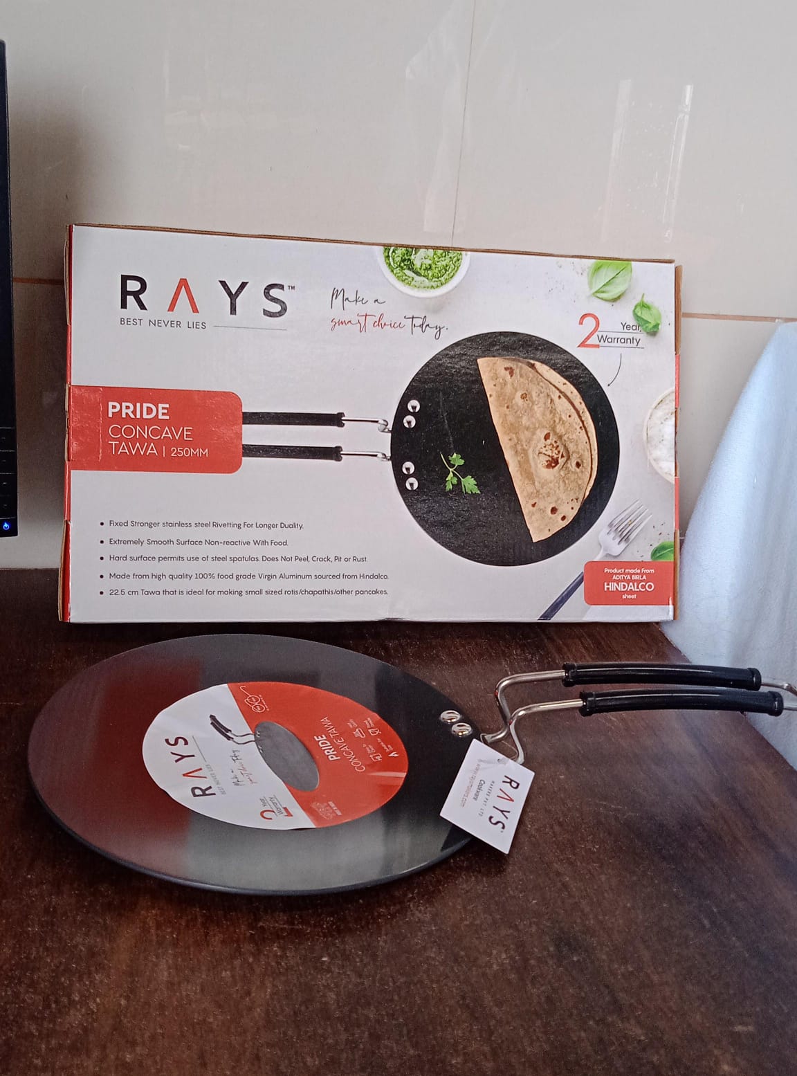 Multi Purpose Aluminium Rays Roti Tawa (10 Inch / 3 MM / 1-Year warranty, ISI Number :- 2347, BIS Number :- CM/L -7600164310