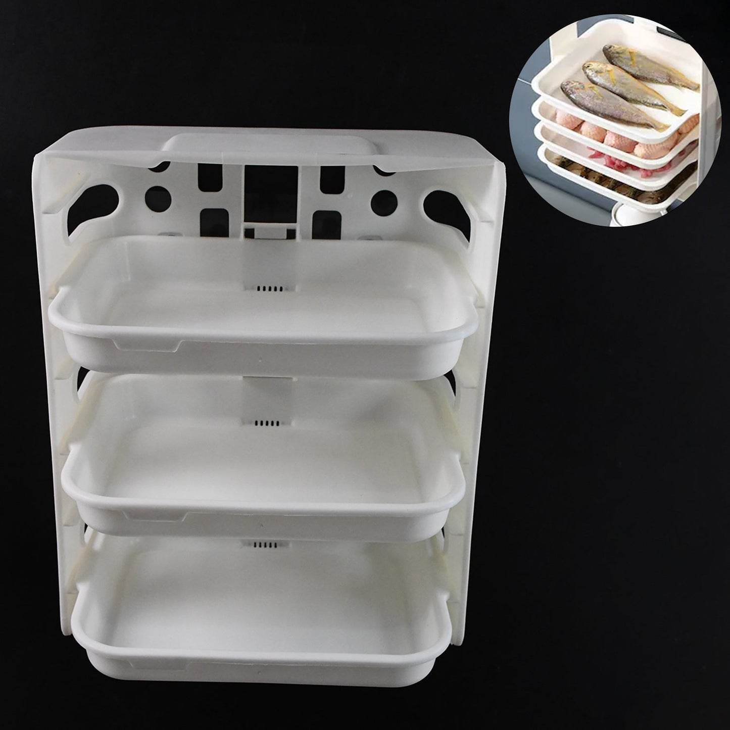 Plastic 3 Layer Wall-Mounted Food Organizer Rack (1 Set)