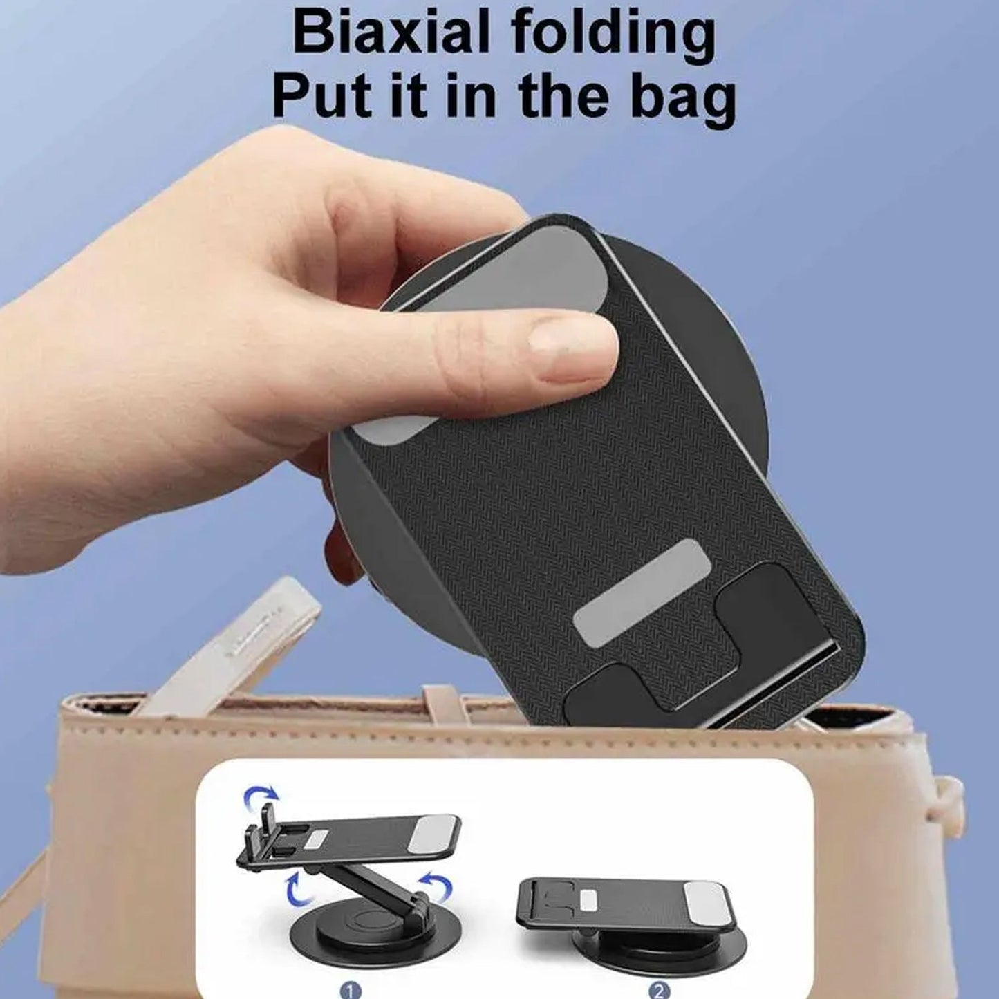 Rotating Foldable Mobile Stand – Height & Angle Adjustable Phone Holder for Desk (1 Pc)