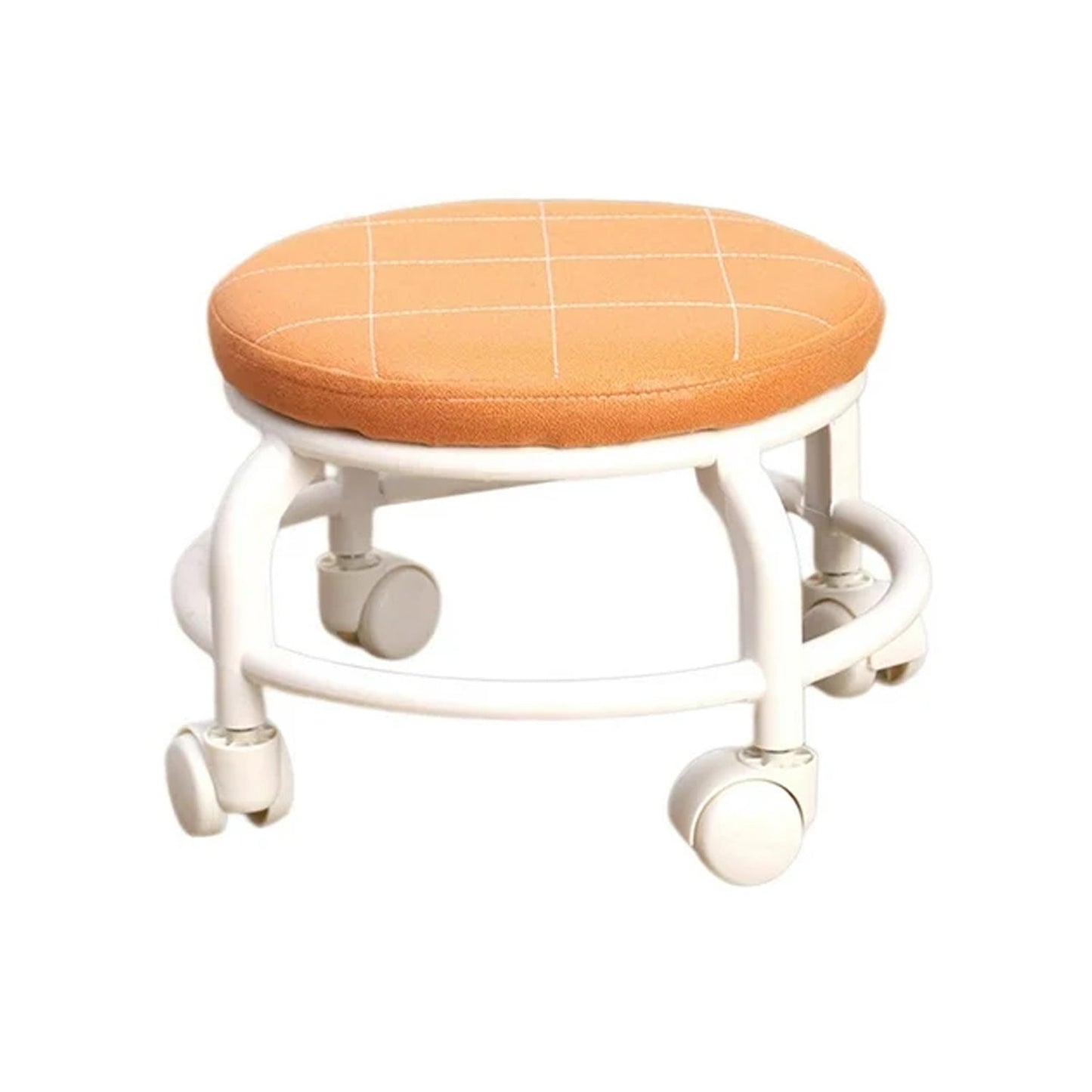 Roller Seat Stool Low Height Rolling  Plastic  Stool Multifunctional Small Household Movable Mini Stool Pulley Wheel Stool for Garage Home Library (1 Pc)