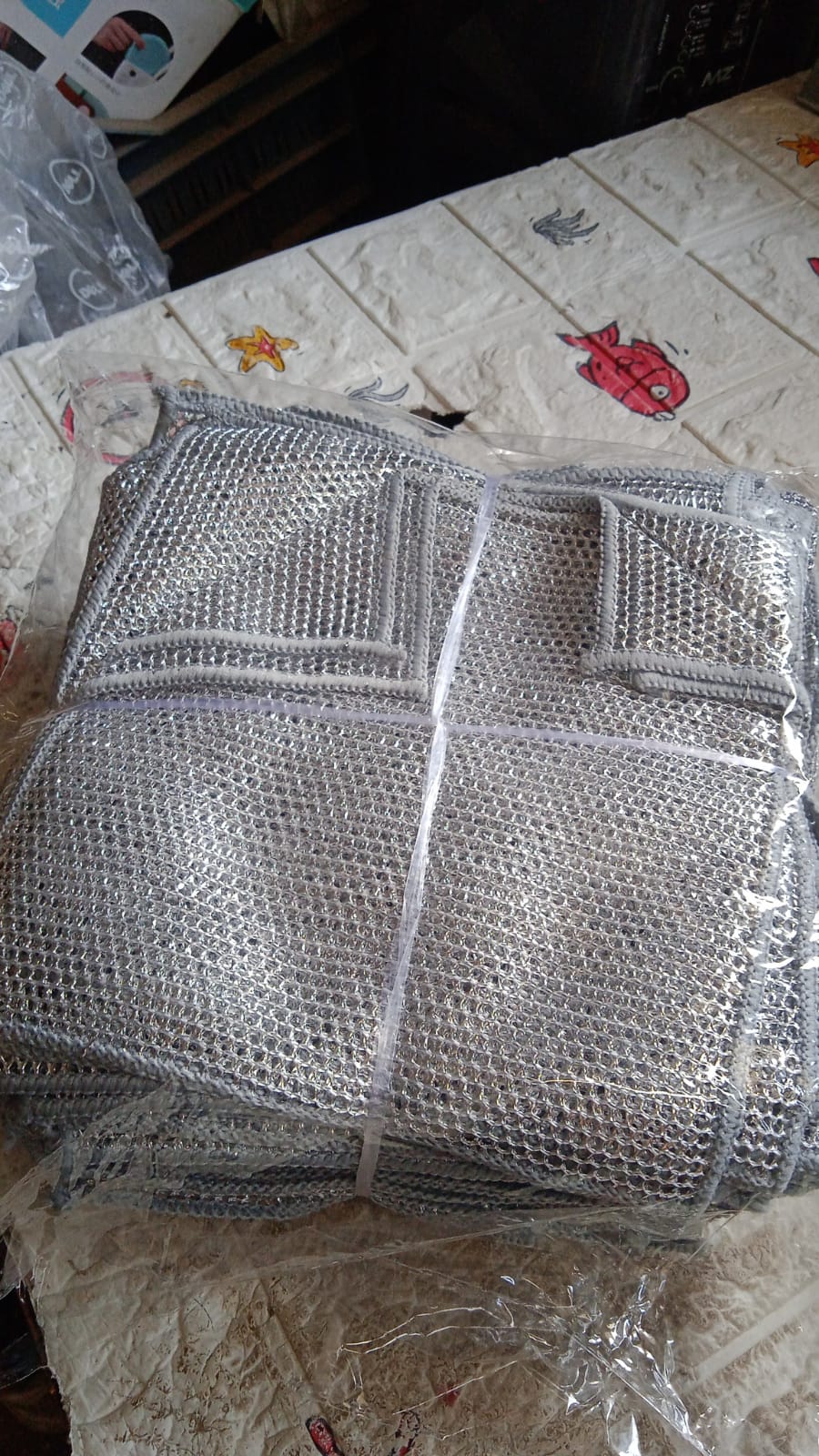 Double-Sided Microfiber Cloth & Stainless Steel Scrubber – Non-Scratch Wire (1 Pc, 20x20 cm)