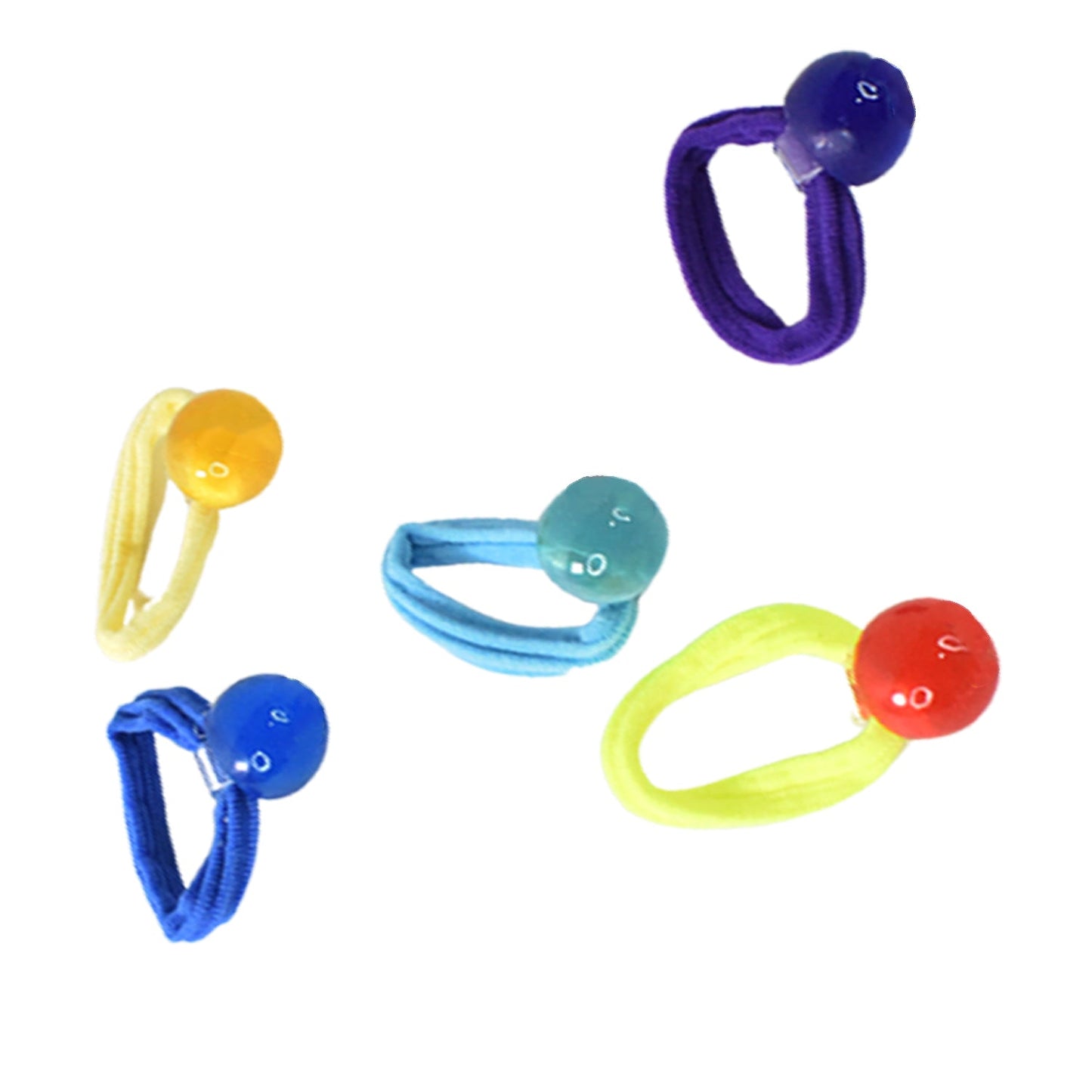 Small Ball Elastic Hairbands (Pack of 5 / Multicolour)