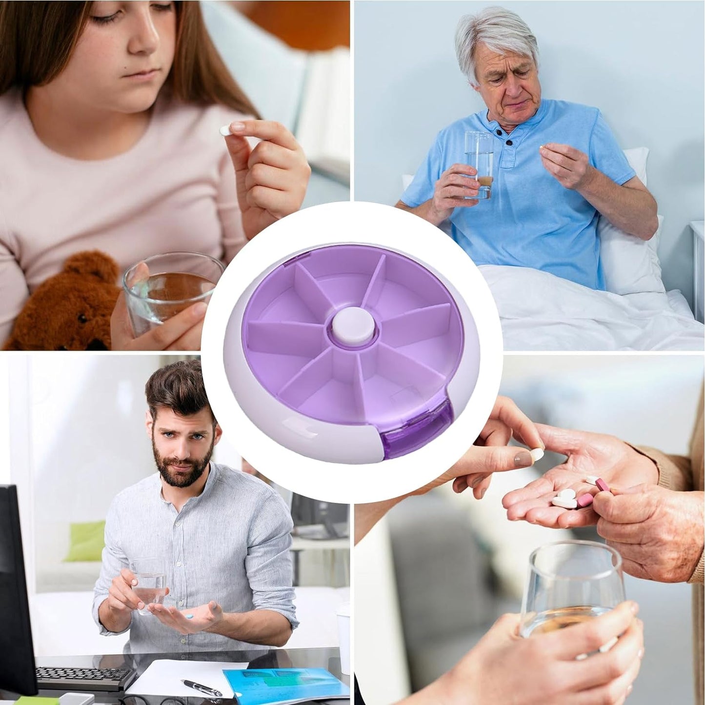 Cute 7-Day Pill Box Dispenser – Portable 7-Grid Medicine Organizer (1 Pc)